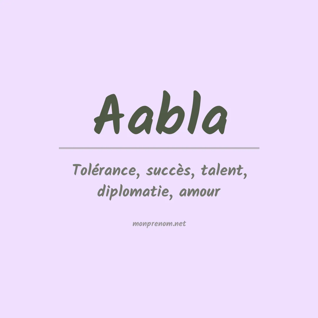 Signification du prénom Aabla