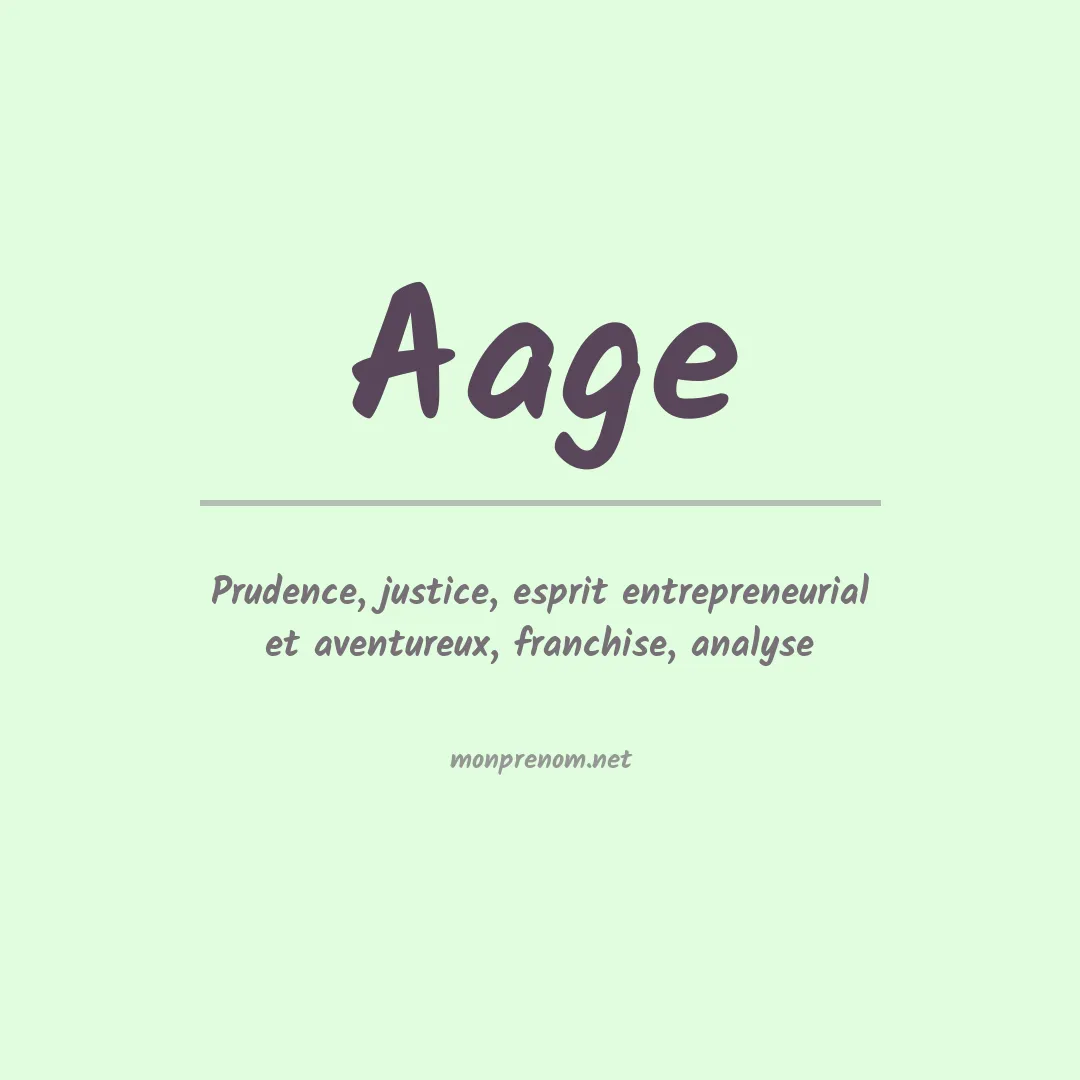 Signification du prénom Aage