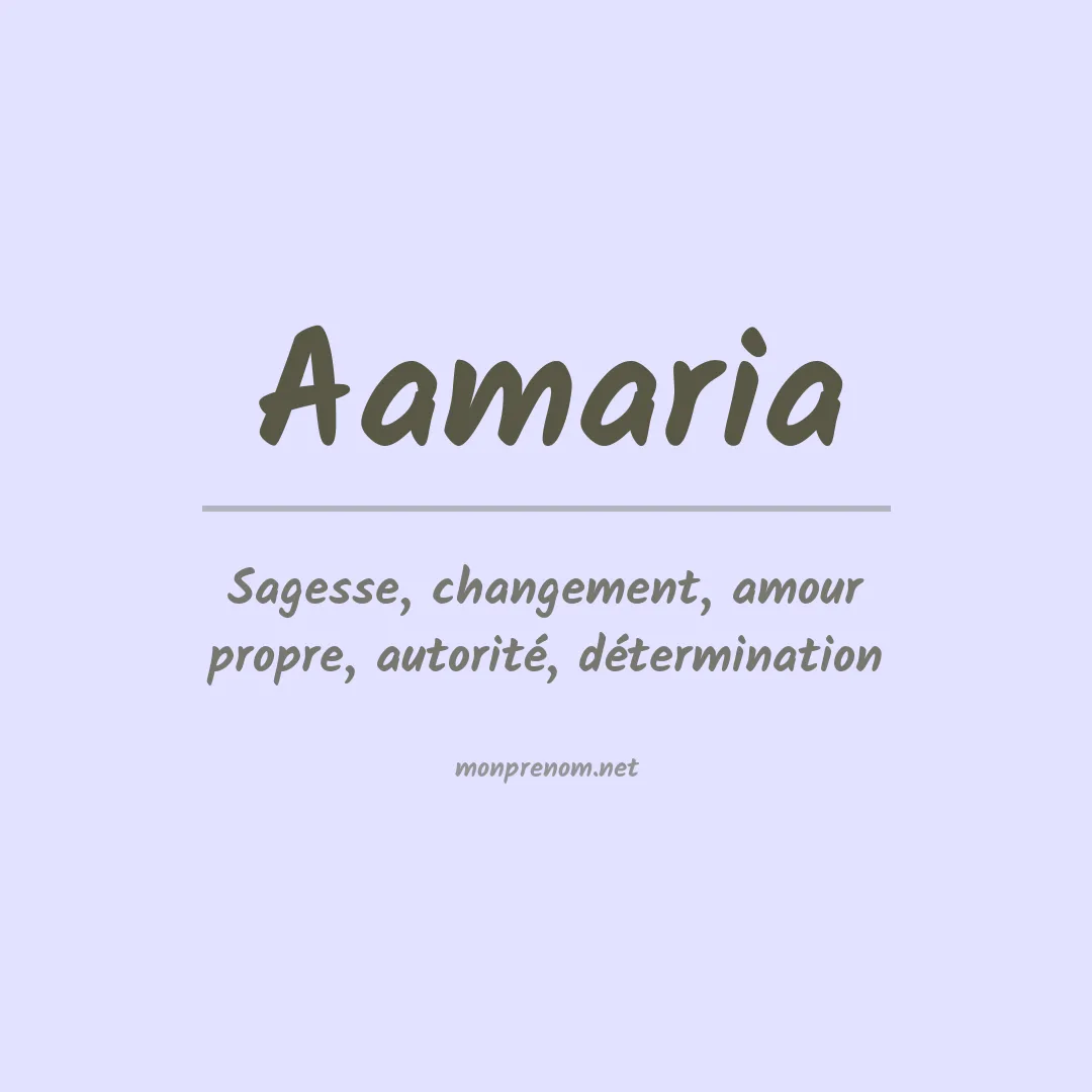 Prénom Aamaria
