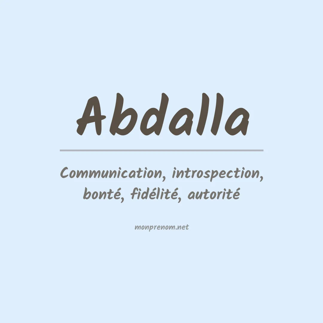 Signification du prénom Abdalla