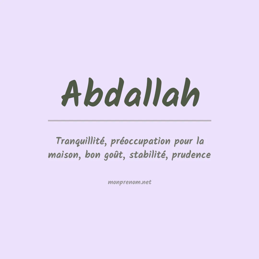 Prénom Abdallah