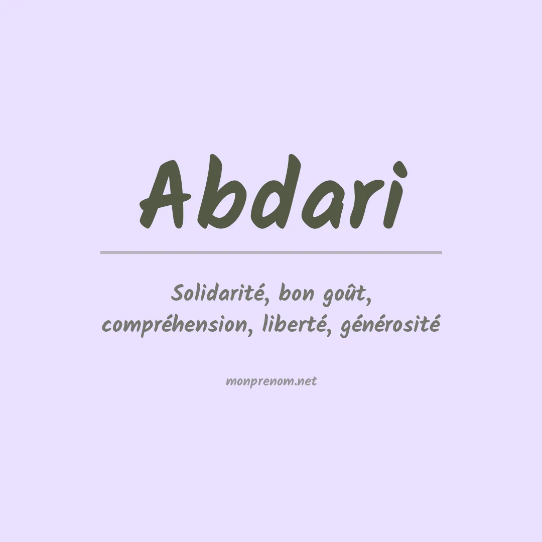 Signification du prénom Abdari