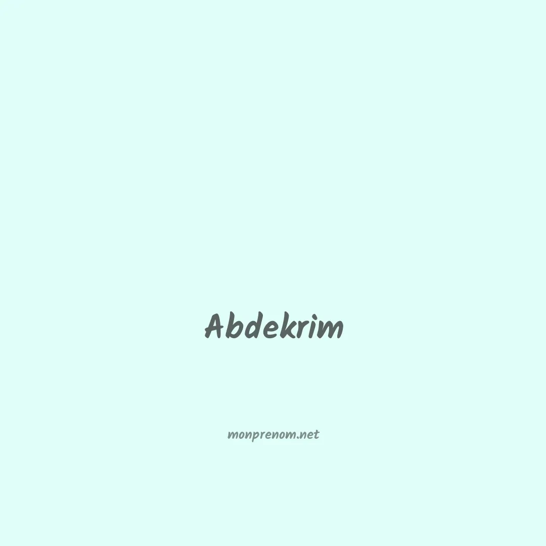 Abdekrim en chinois