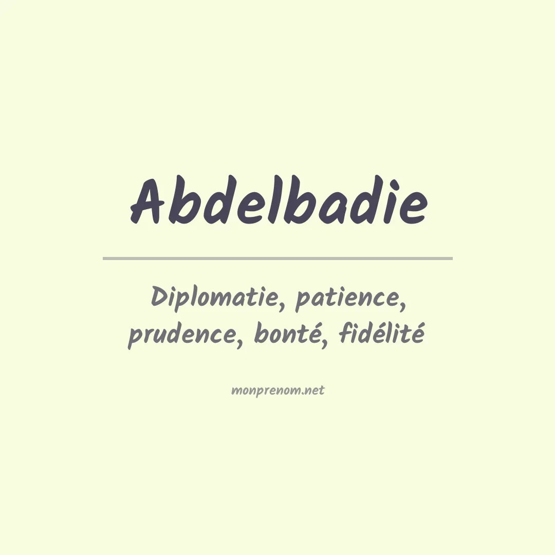 Prénom Abdelbadie