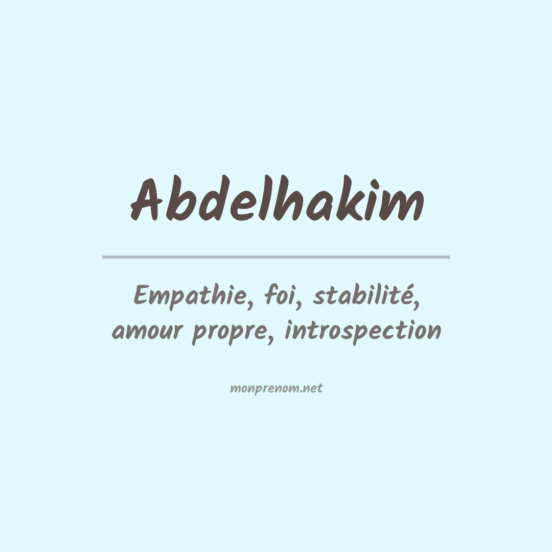 Prénom Abdelhakim