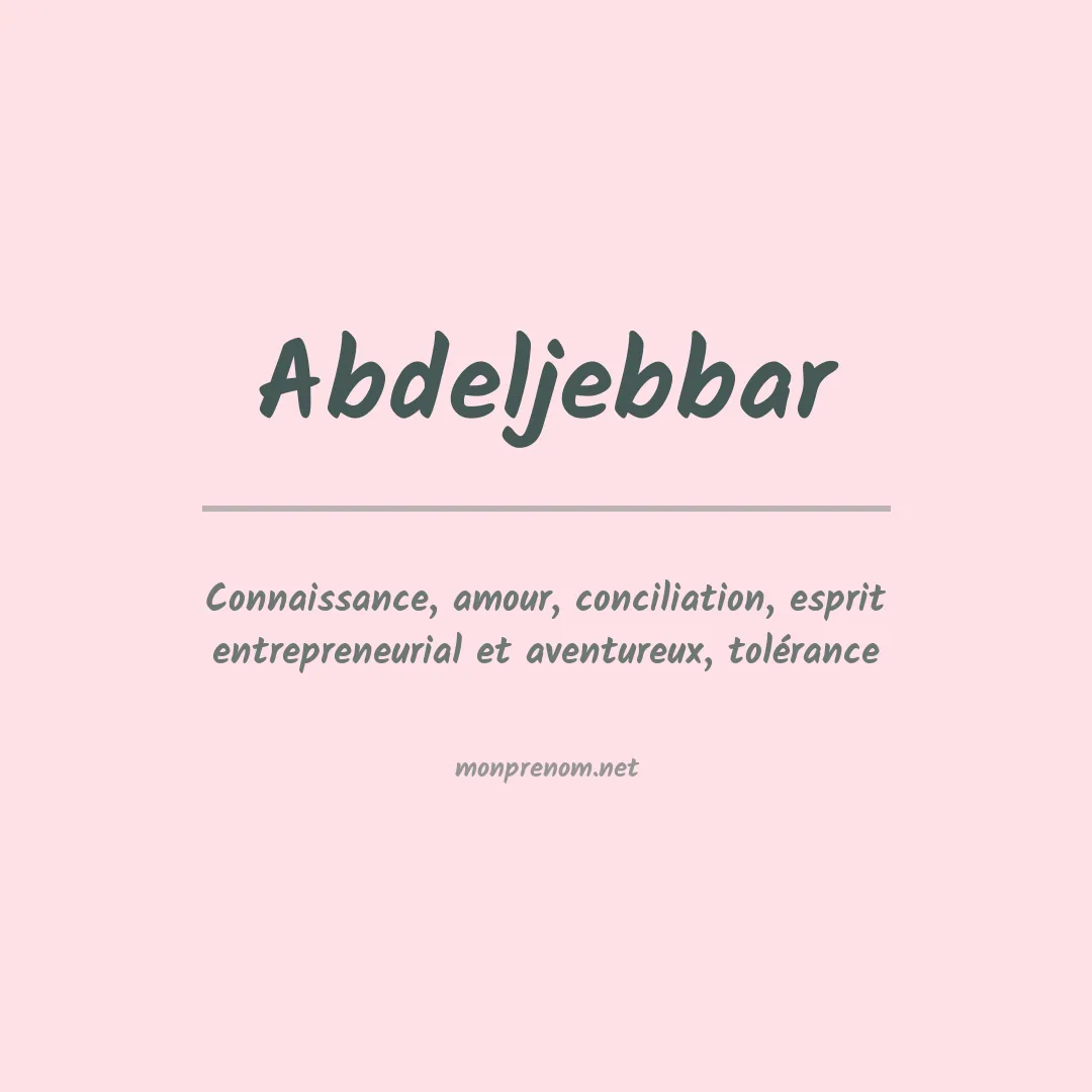 Prénom Abdeljebbar