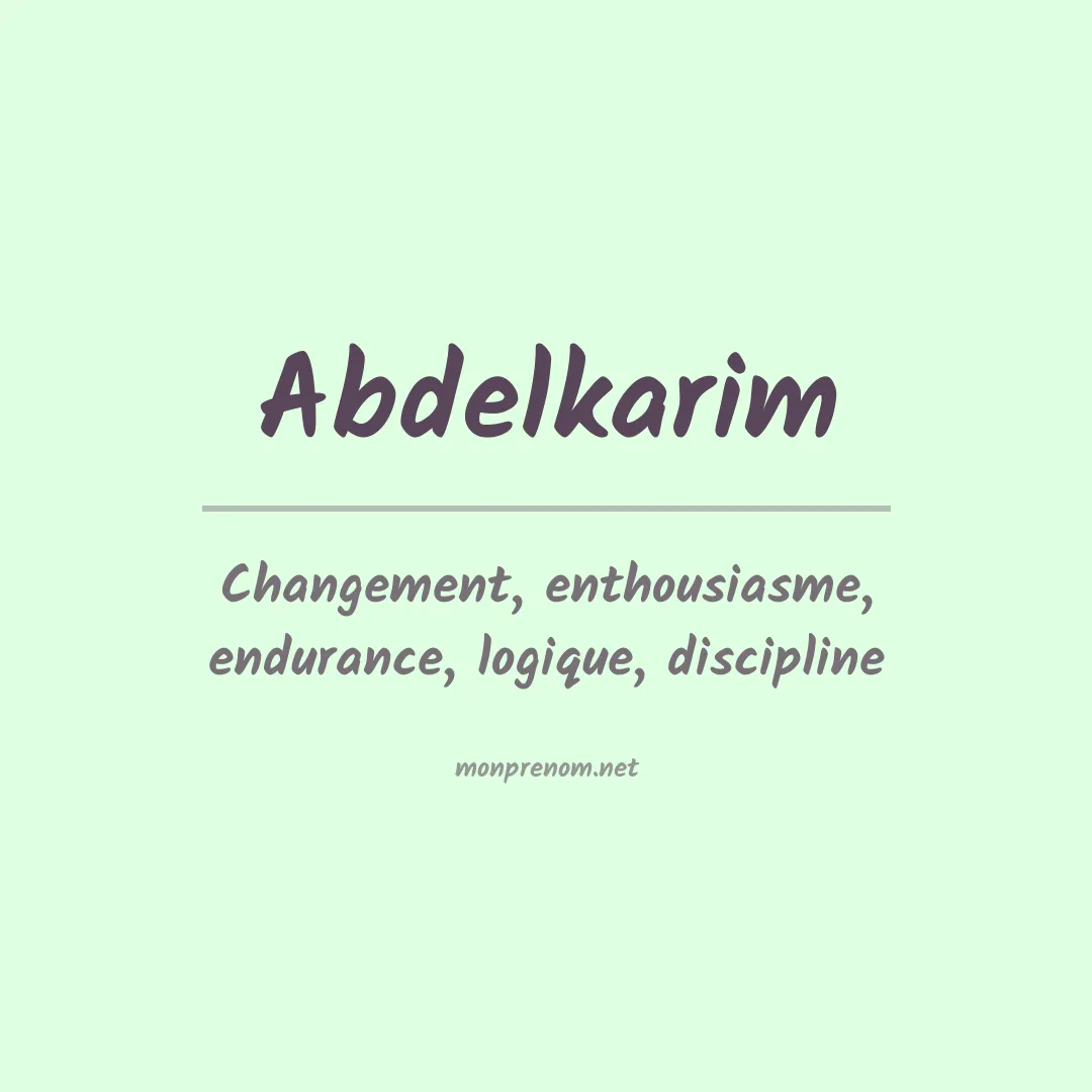 Prénom Abdelkarim