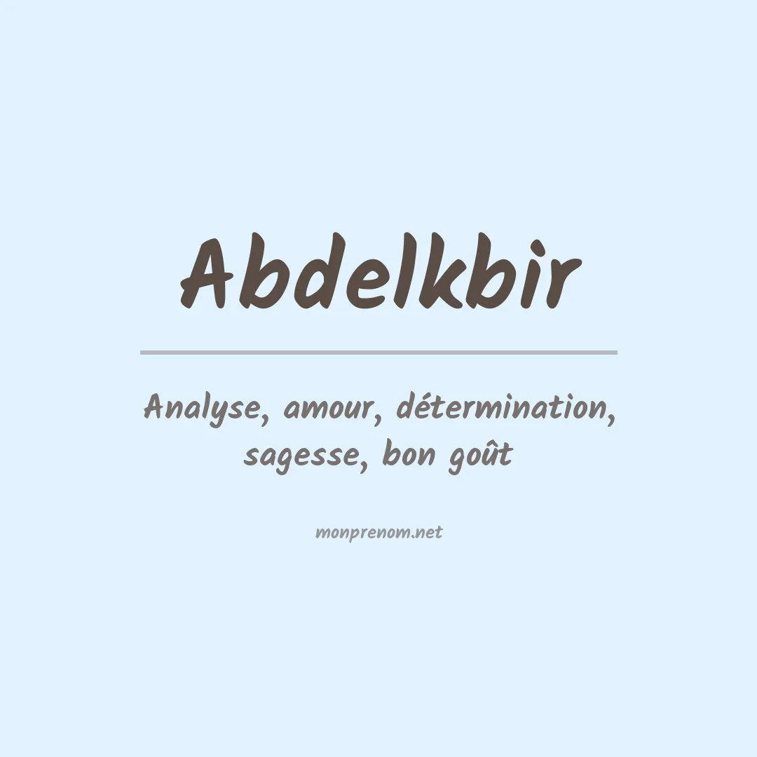 Prénom Abdelkbir