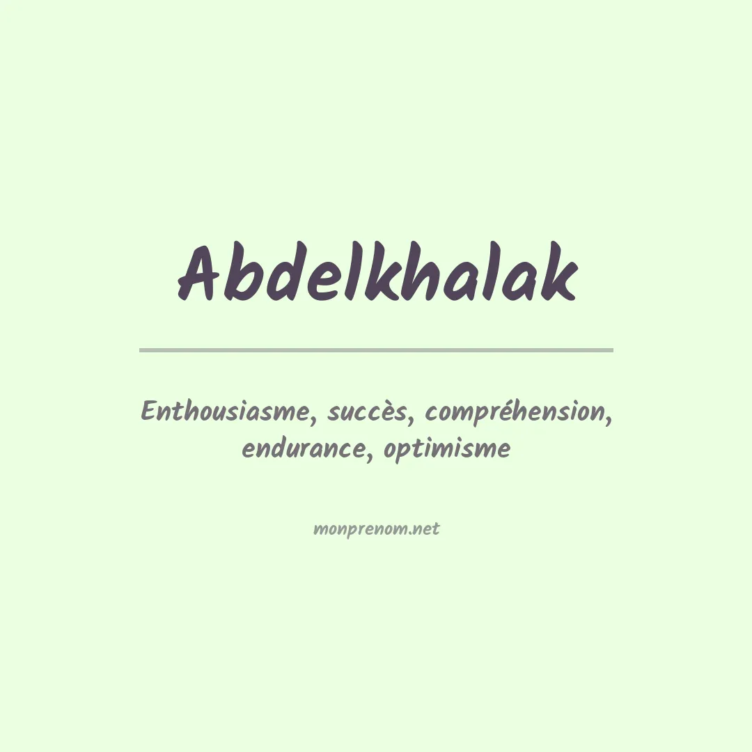 Prénom Abdelkhalak