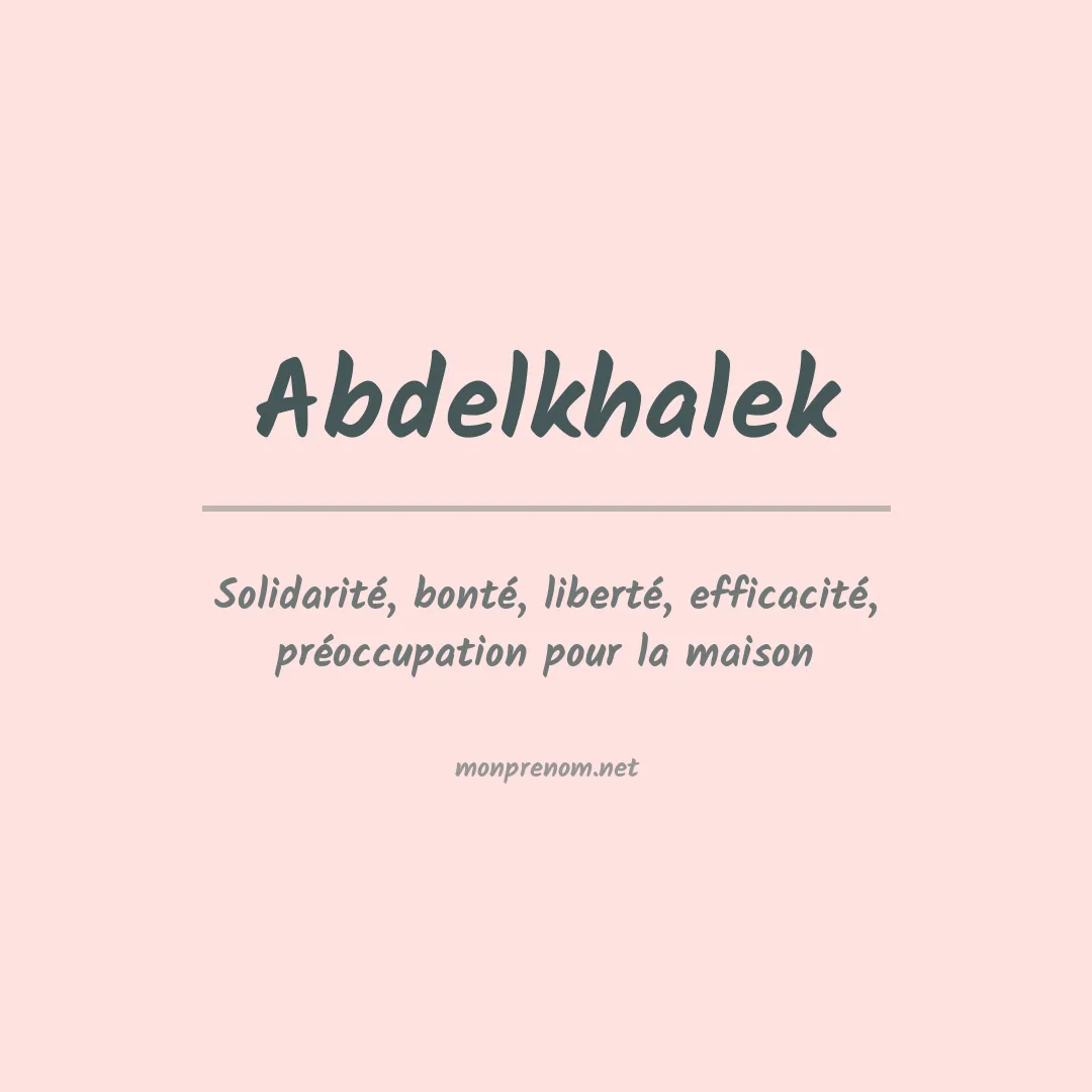 Prénom Abdelkhalek
