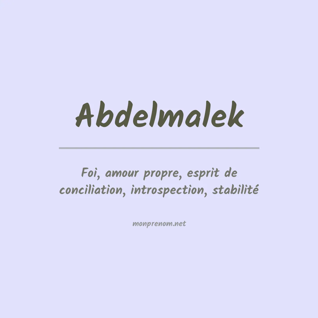 Prénom Abdelmalek