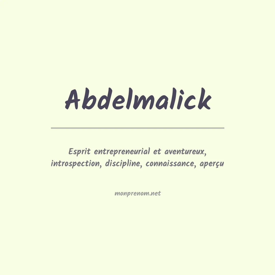 Prénom Abdelmalick