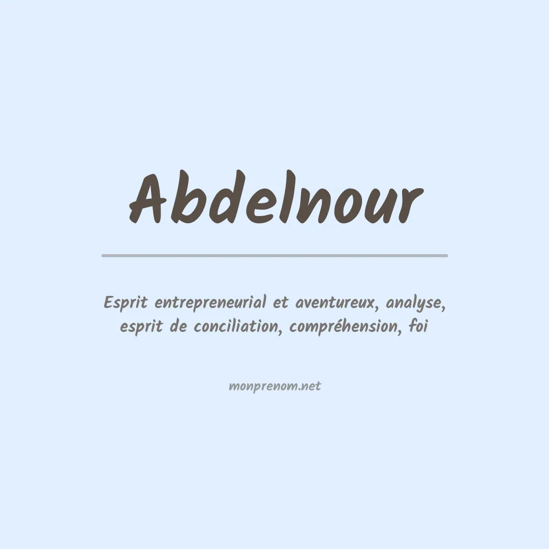 Signification du prénom Abdelnour