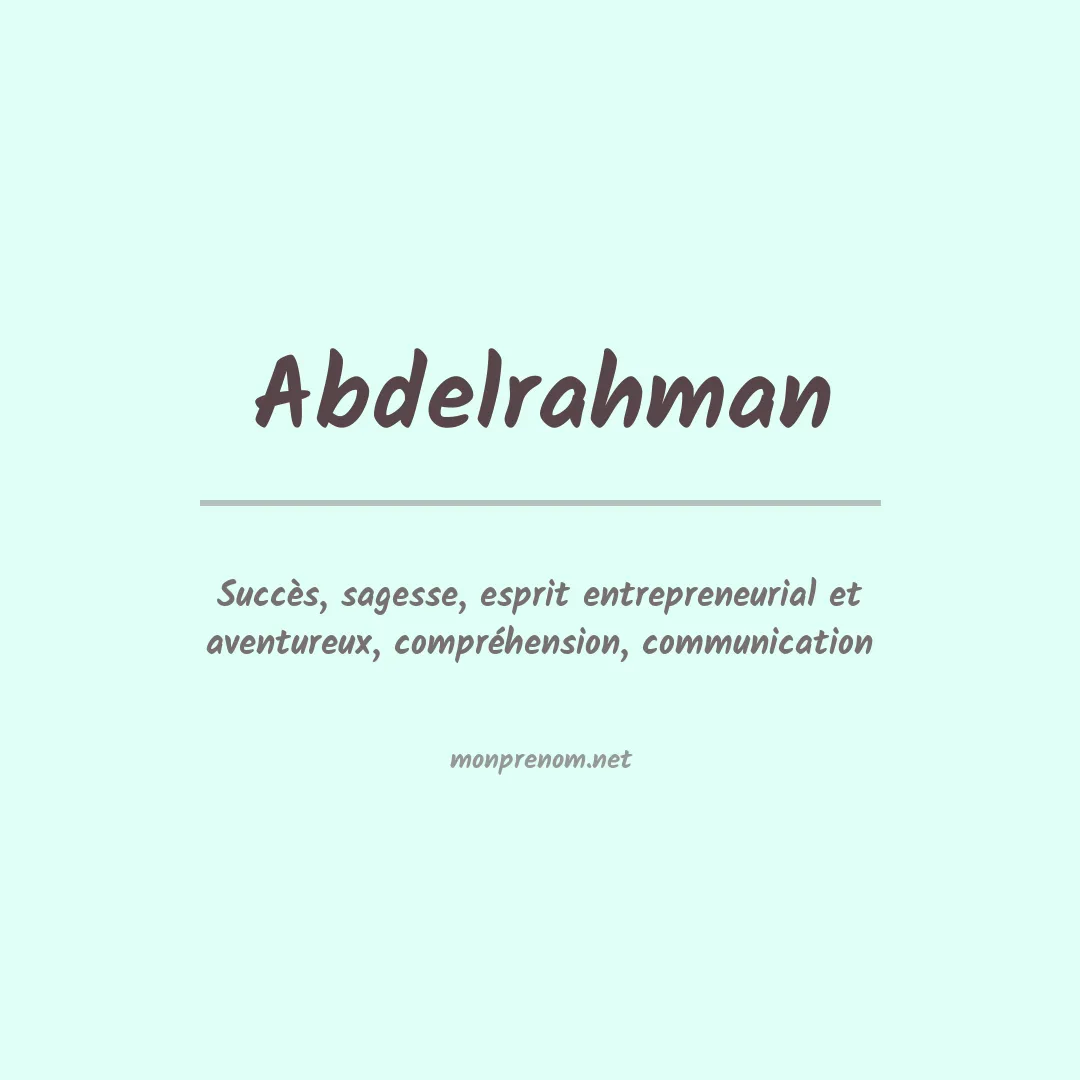 Prénom Abdelrahman