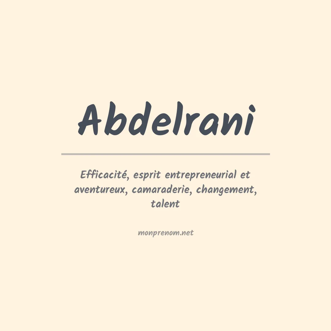 Prénom Abdelrani