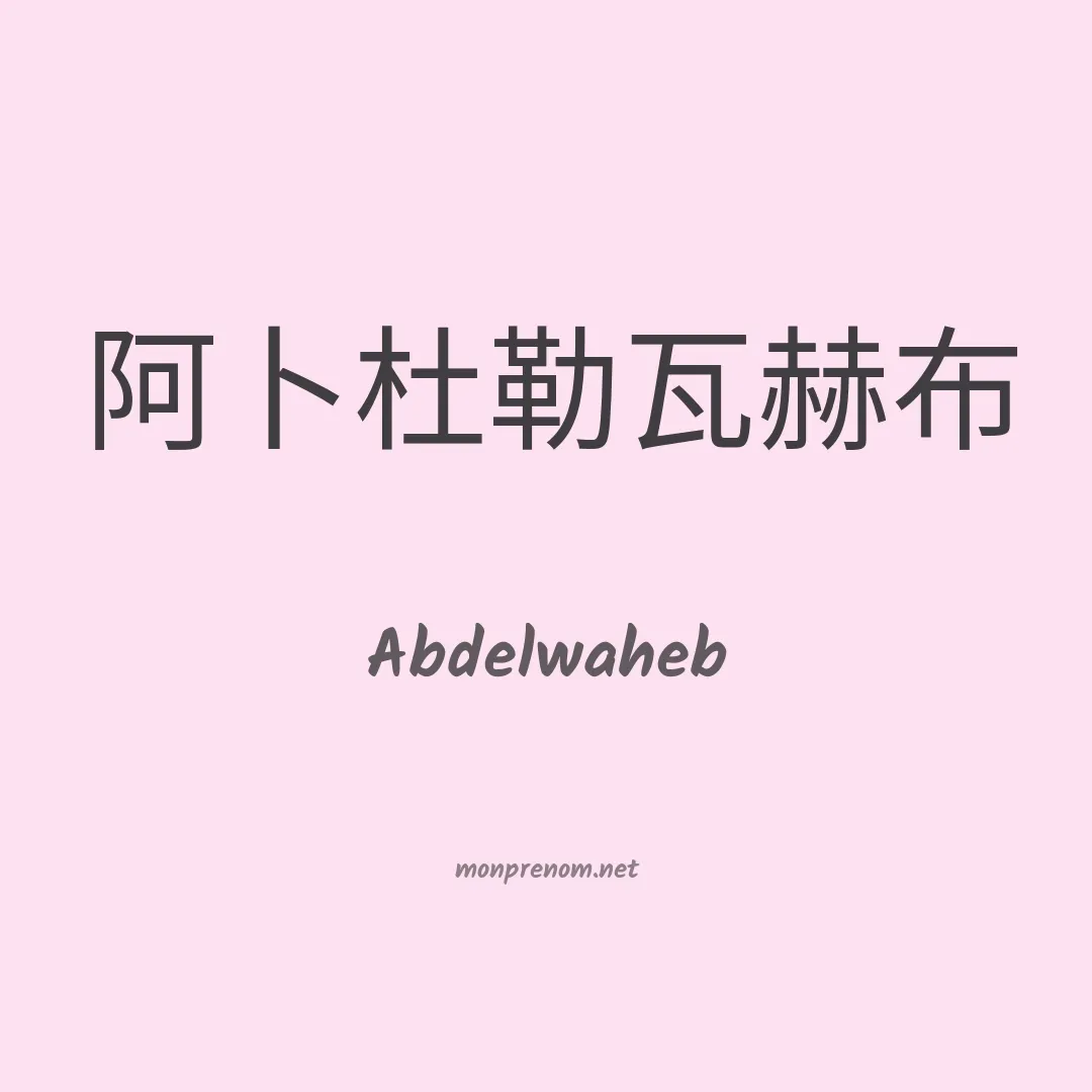 Abdelwaheb en chinois