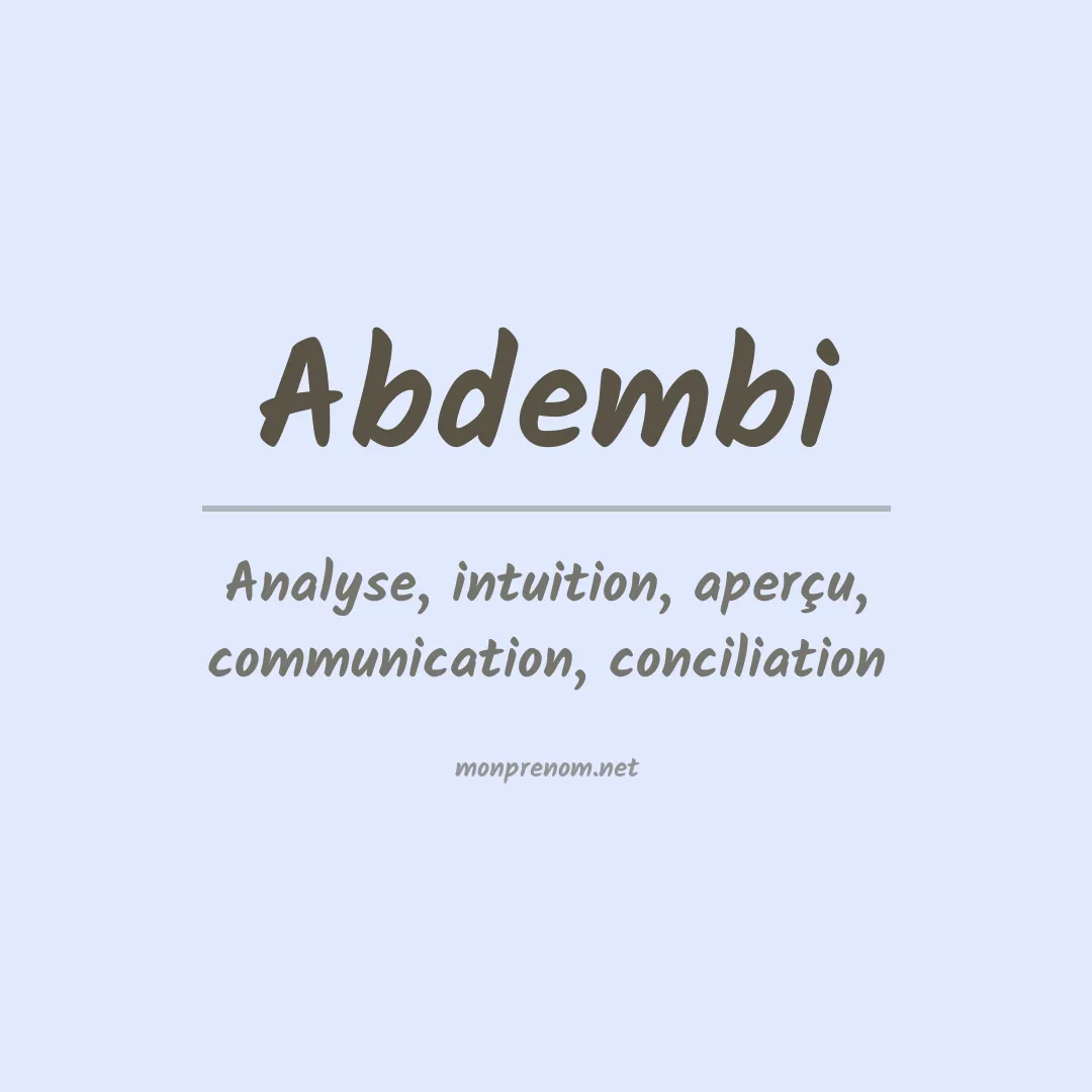 Signification du prénom Abdembi