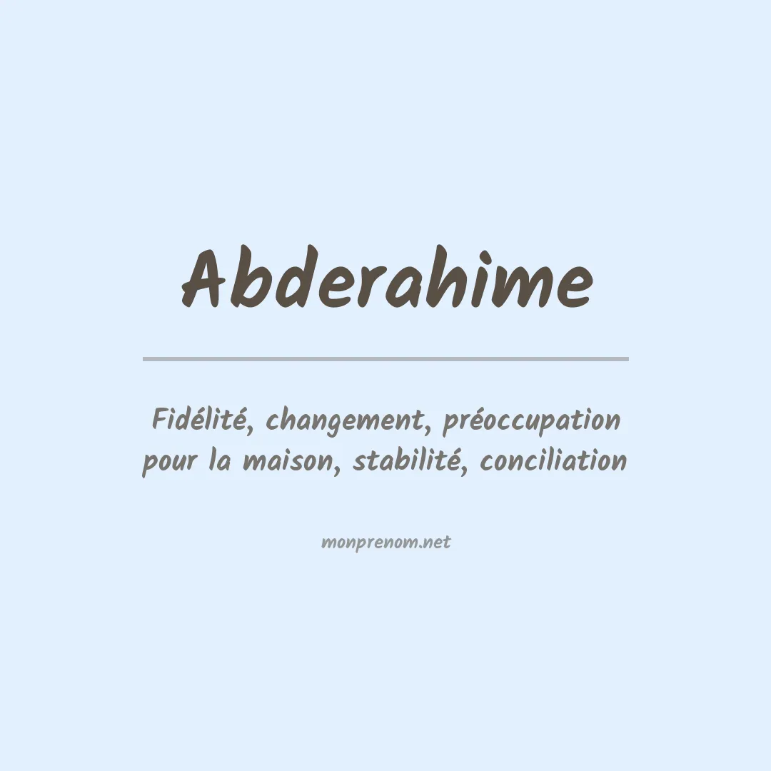 Signification du prénom Abderahime