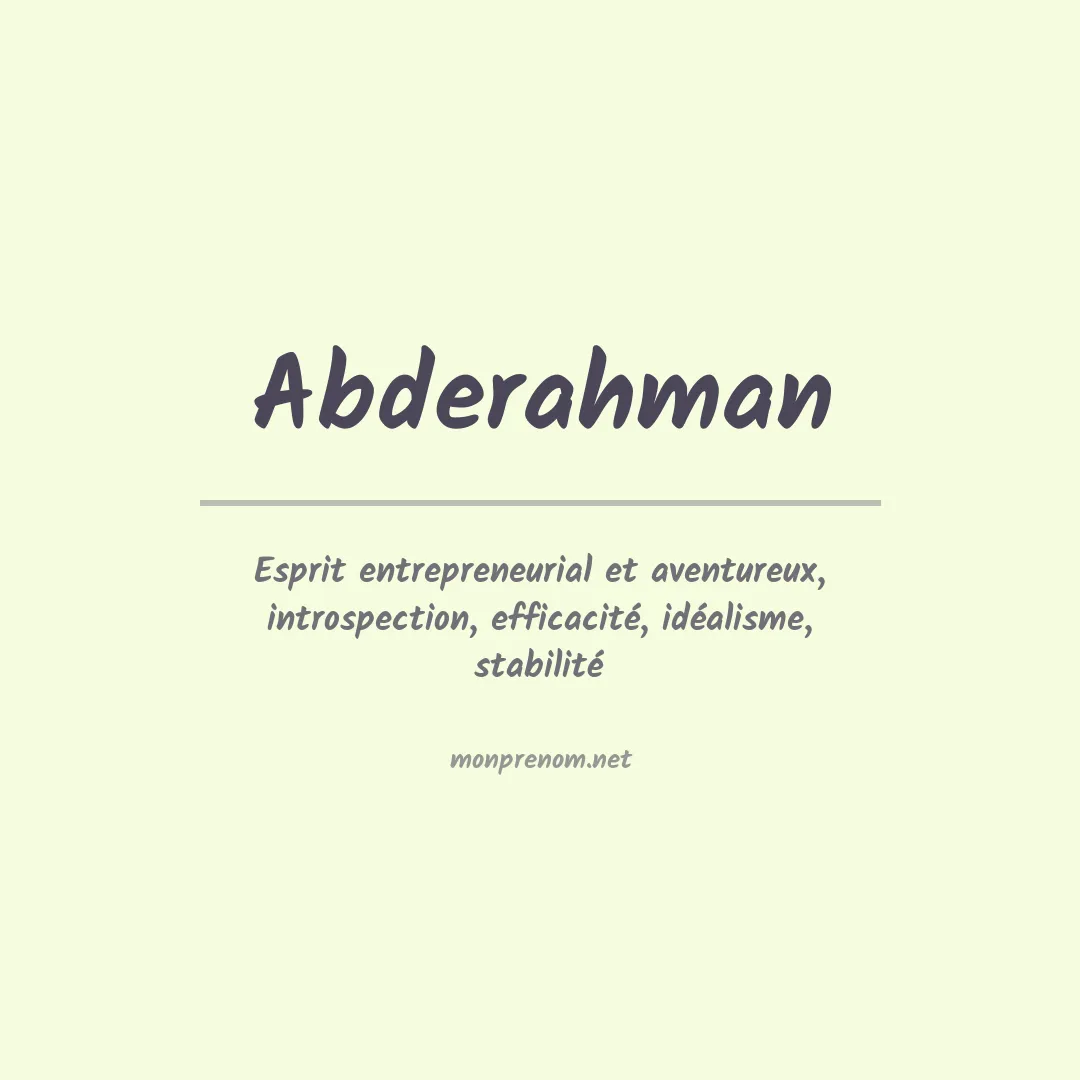 Signification du prénom Abderahman