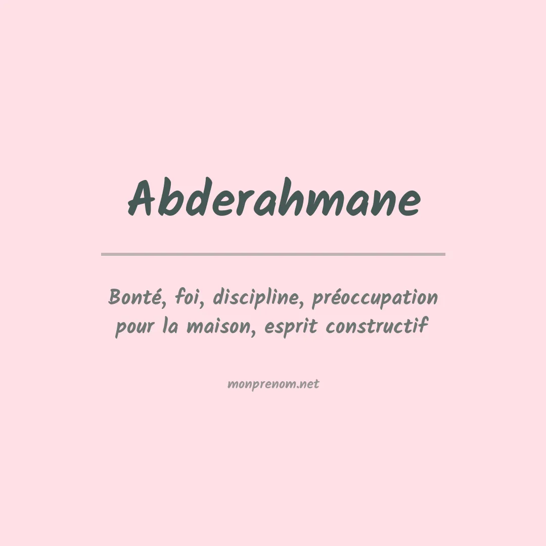 Prénom Abderahmane