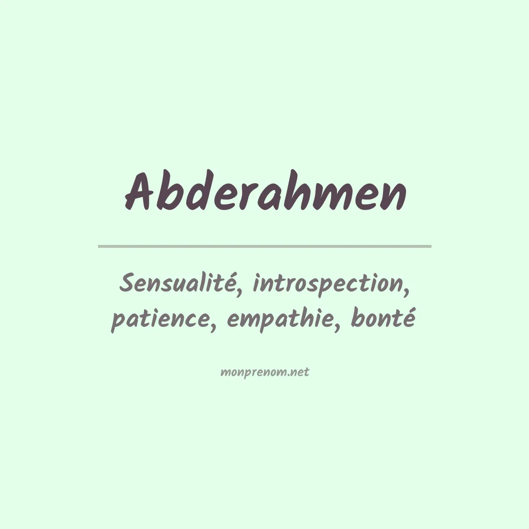 Signification du prénom Abderahmen