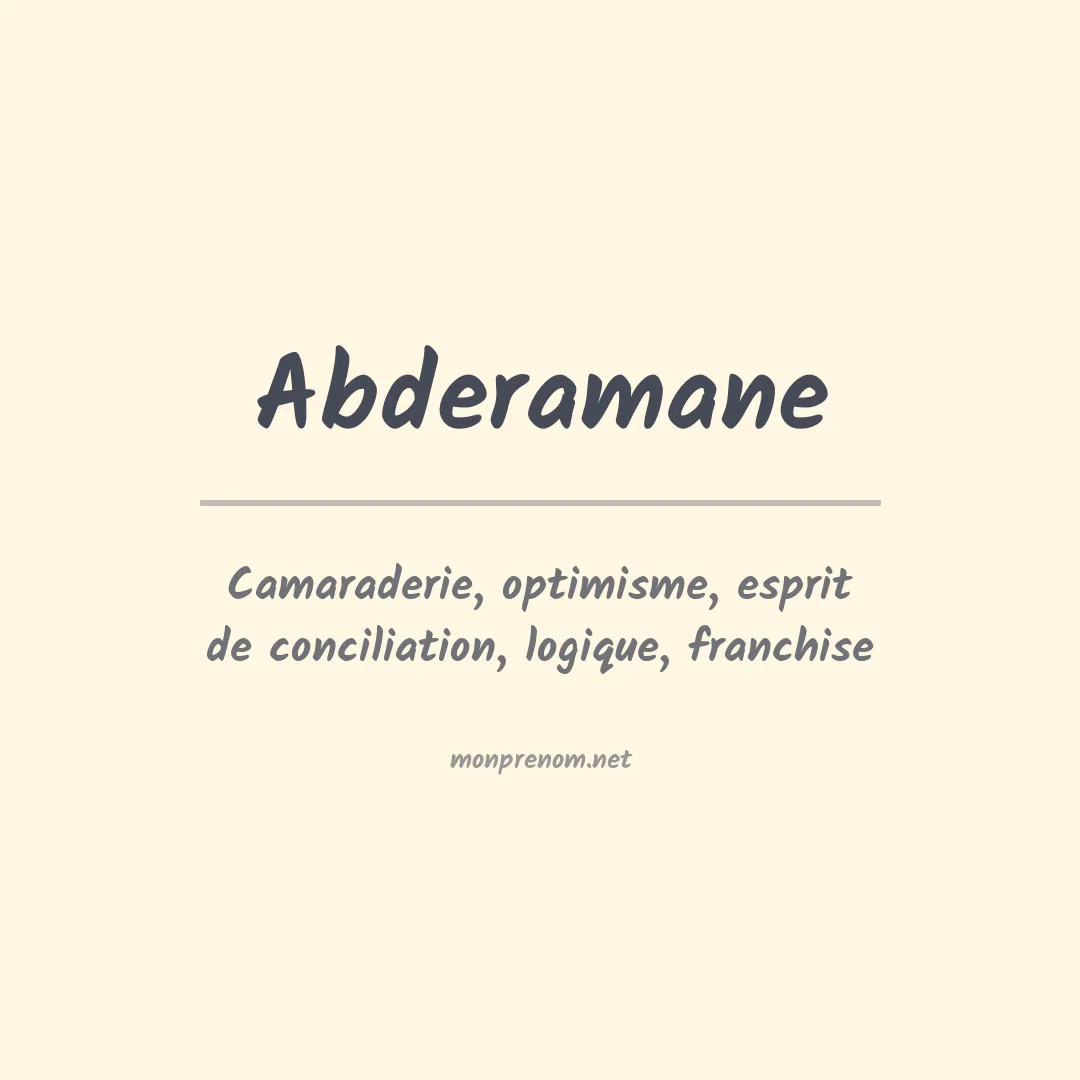 Prénom Abderamane