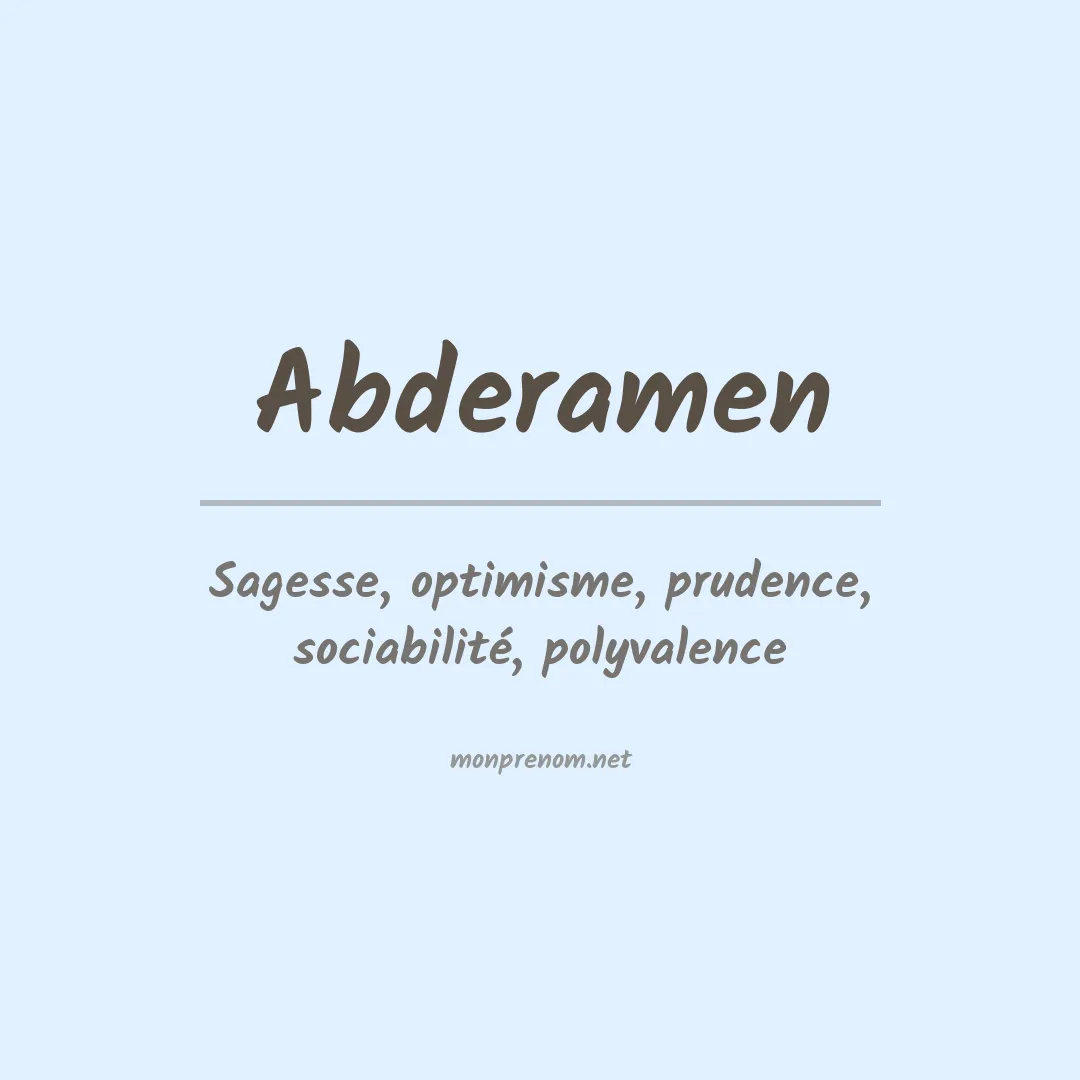 Signification du prénom Abderamen