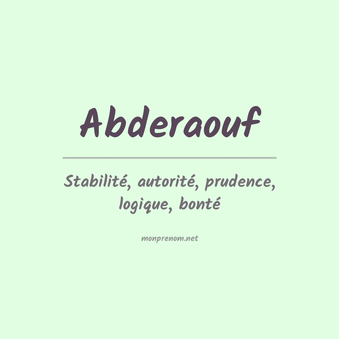 Signification du prénom Abderaouf