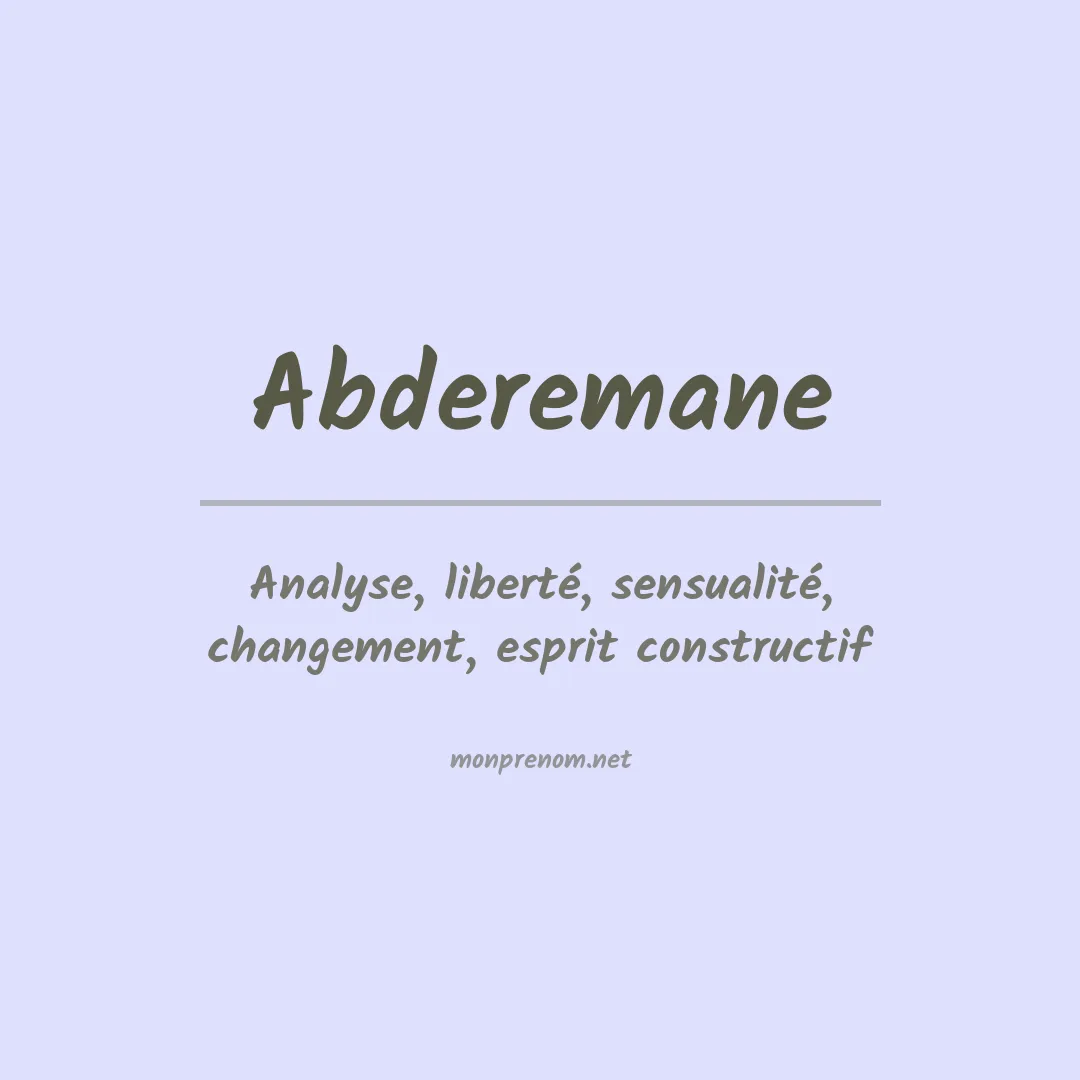 Prénom Abderemane