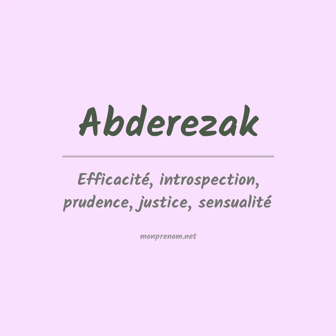 Signification du prénom Abderezak
