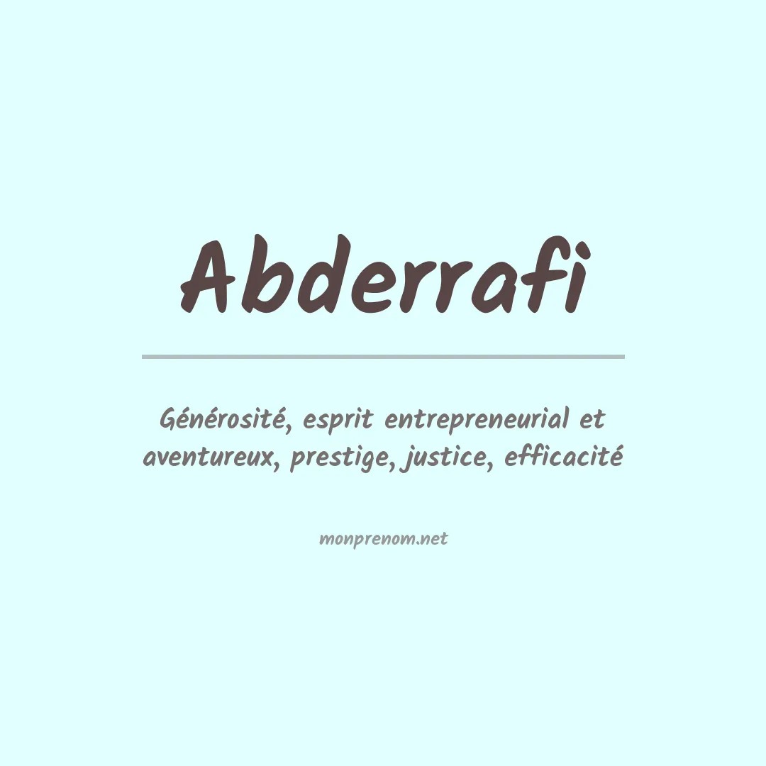 Signification du prénom Abderrafi