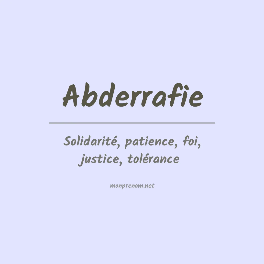 Signification du prénom Abderrafie