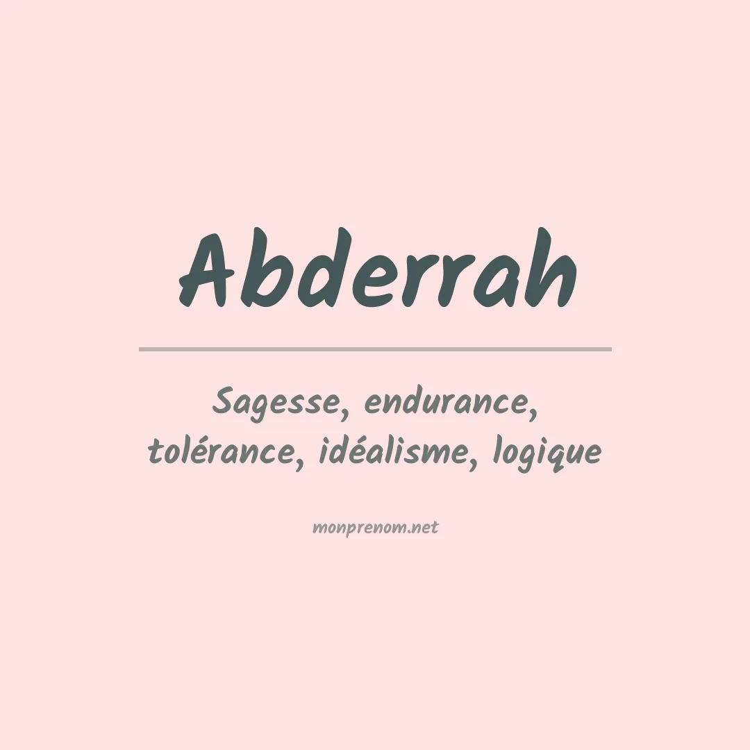 Prénom Abderrah