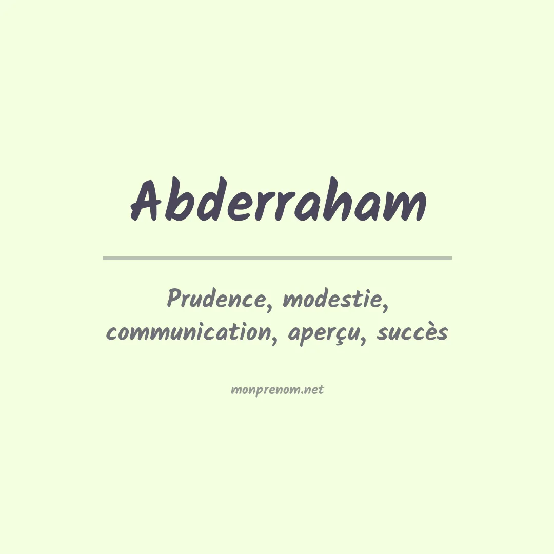 Signification du prénom Abderraham