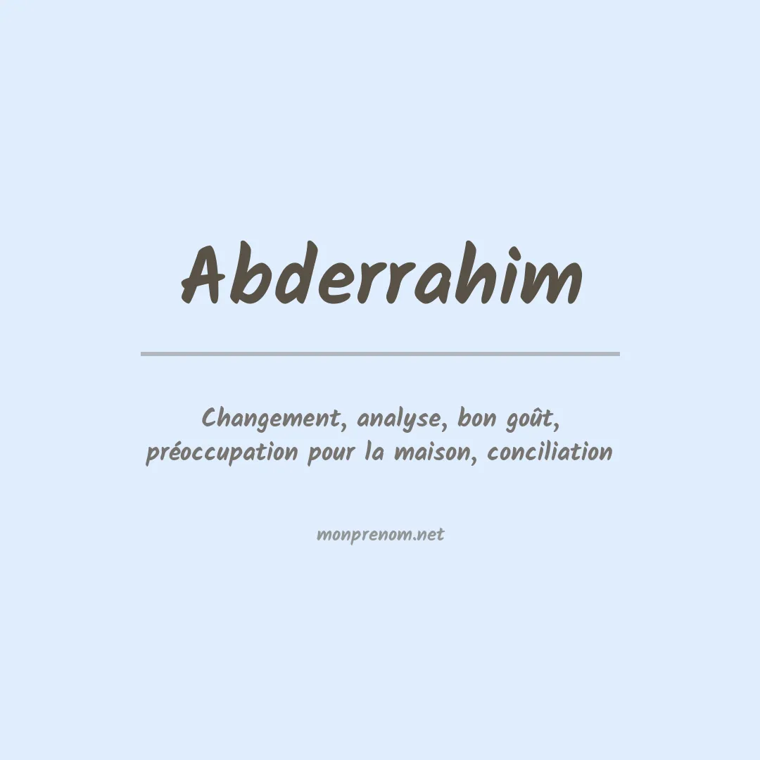 Signification du prénom Abderrahim