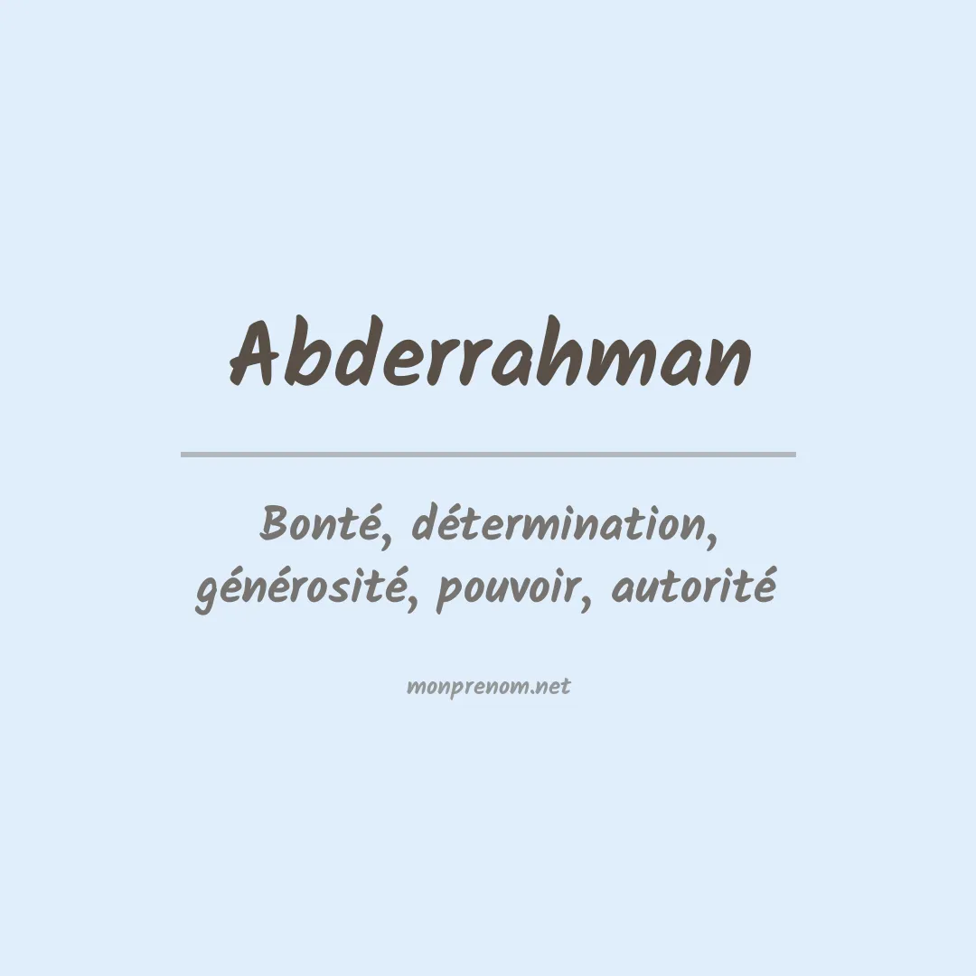 Prénom Abderrahman
