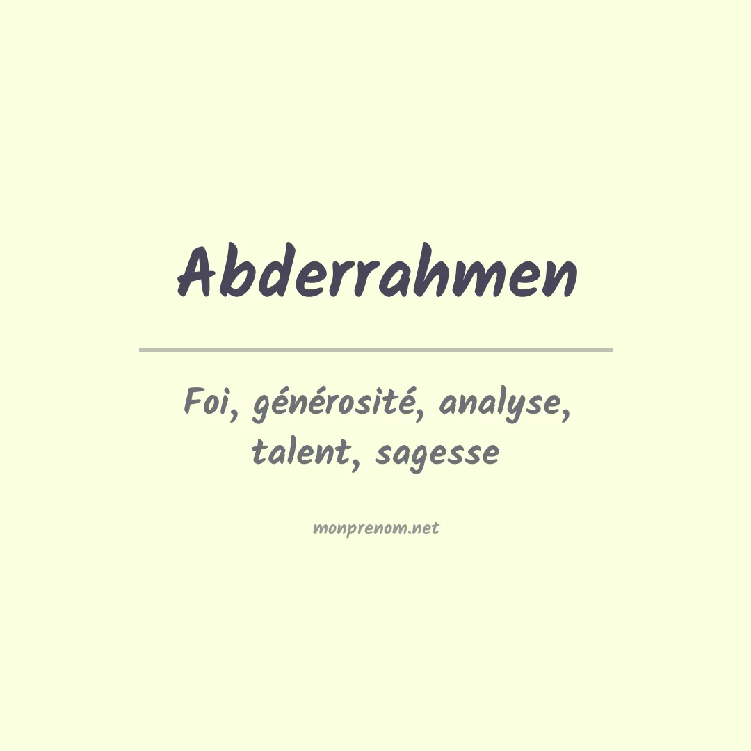 Prénom Abderrahmen