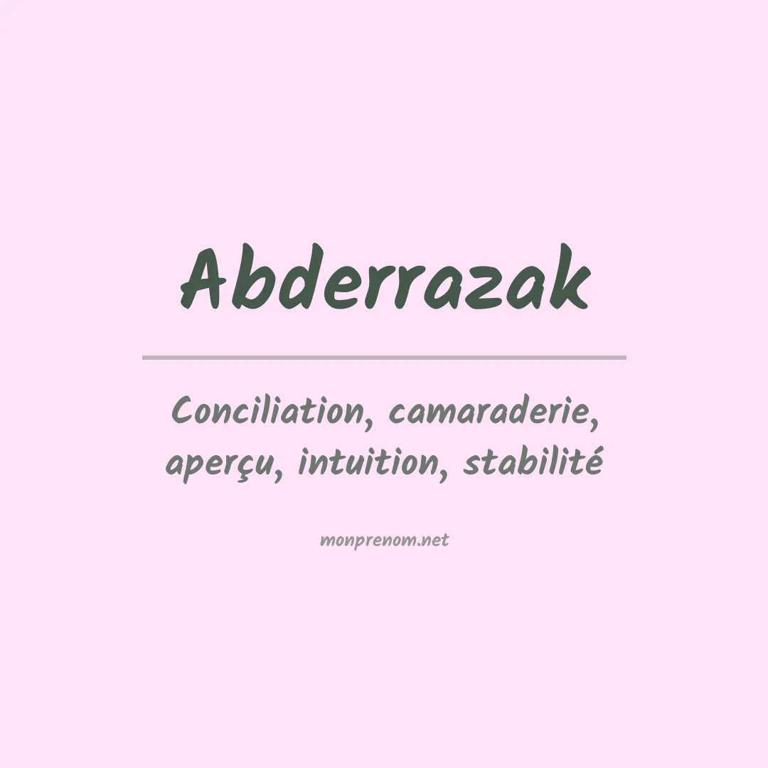 Prénom Abderrazak