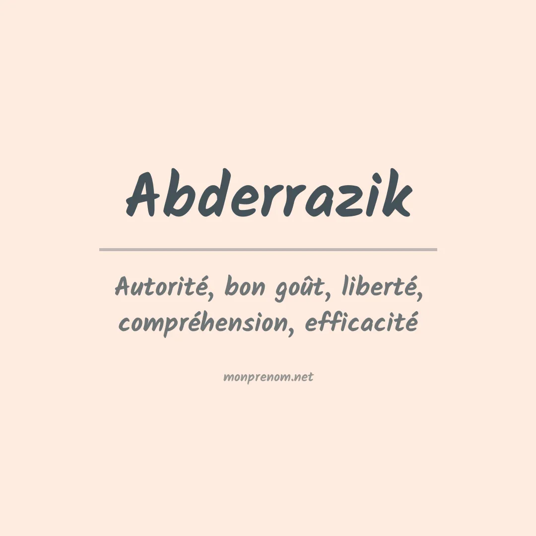 Prénom Abderrazik