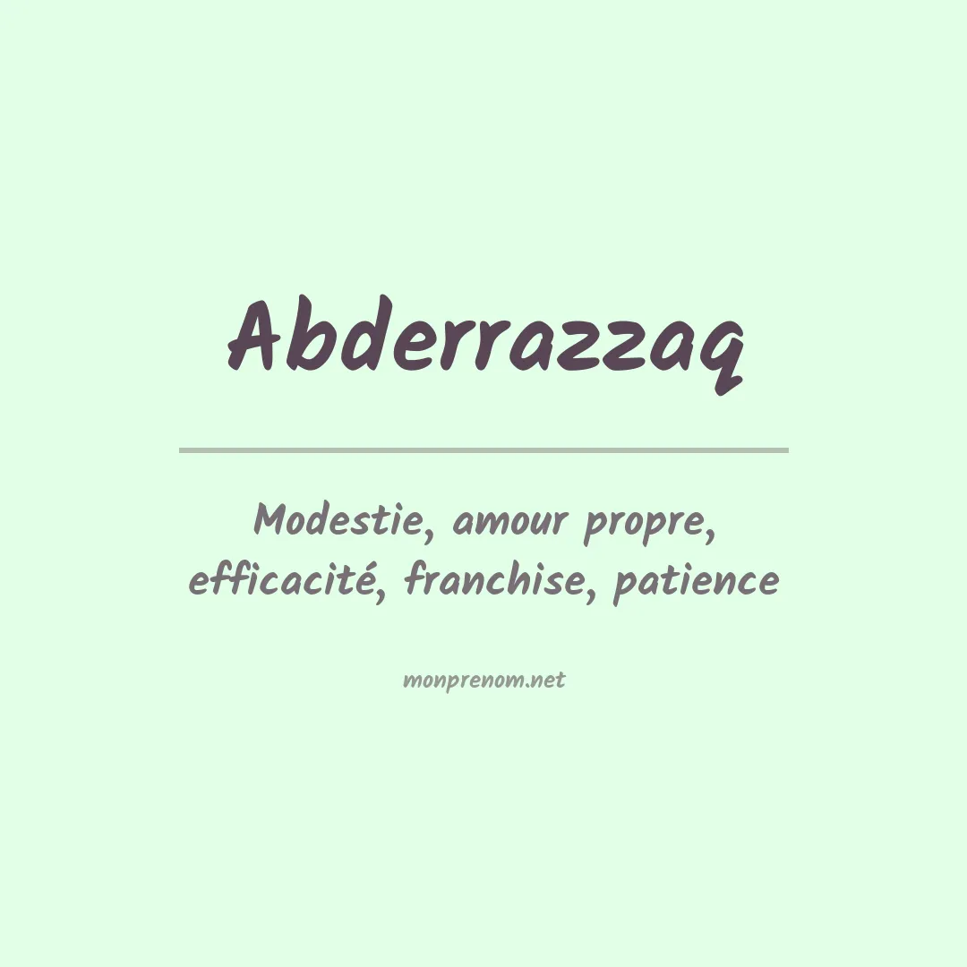 Signification du prénom Abderrazzaq