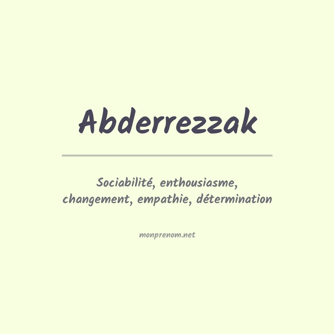 Signification du prénom Abderrezzak