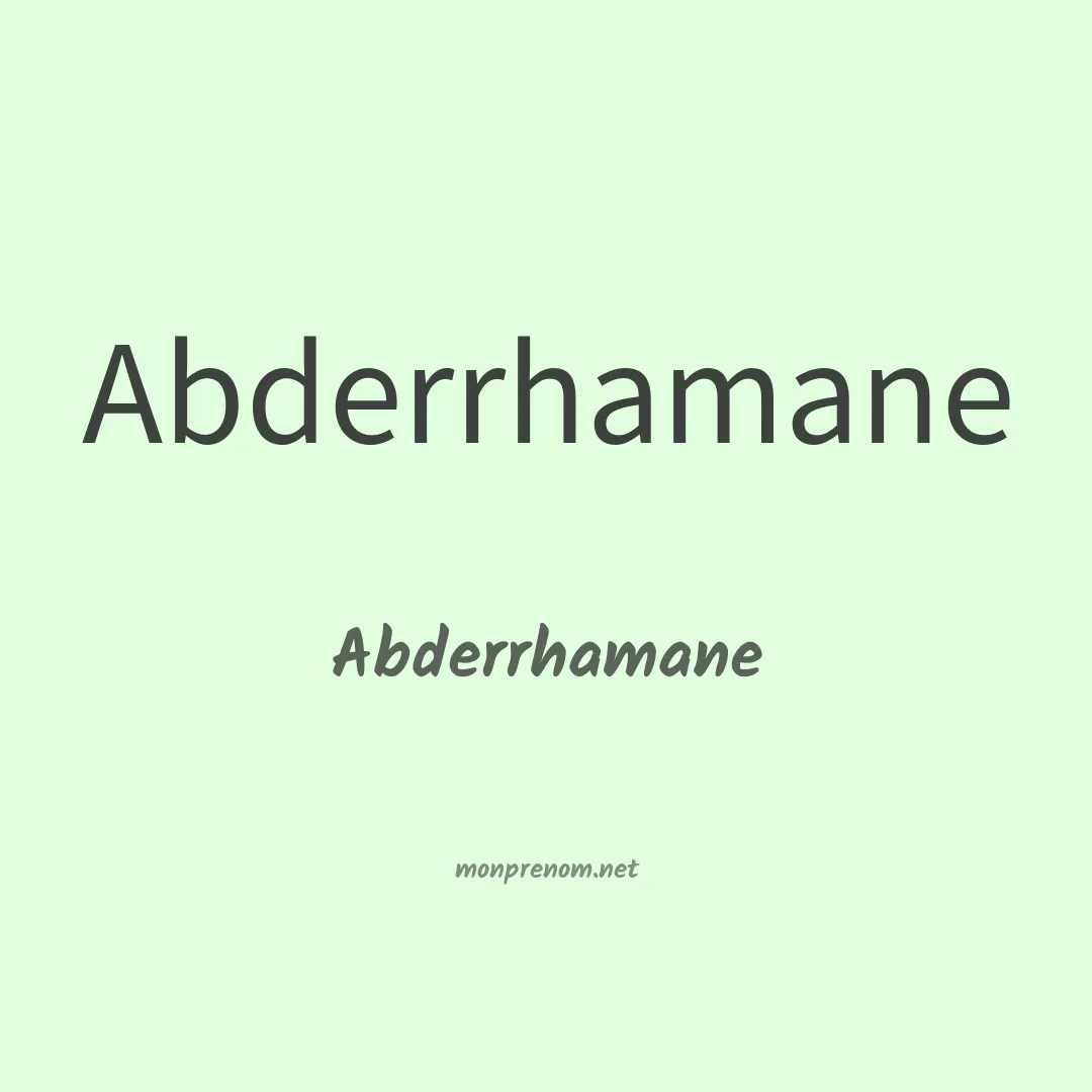 Abderrhamane en chinois