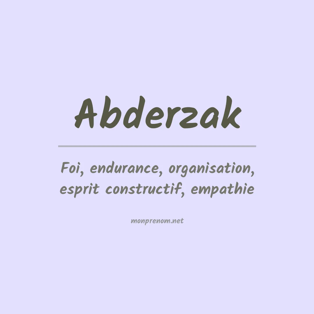 Signification du prénom Abderzak