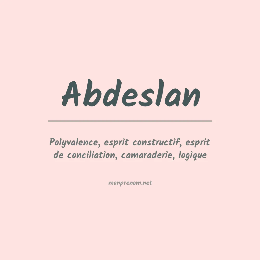Signification du prénom Abdeslan