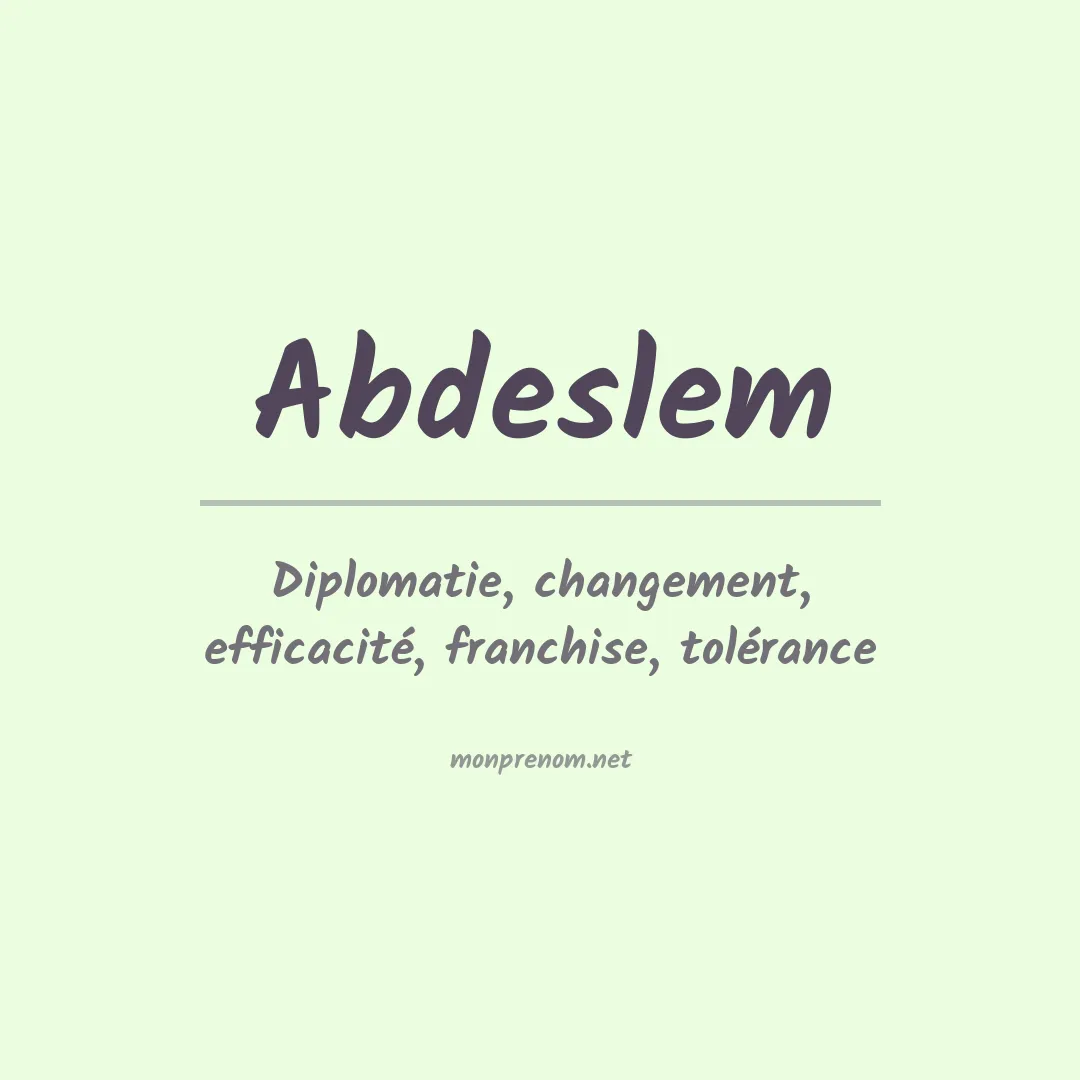 Prénom Abdeslem
