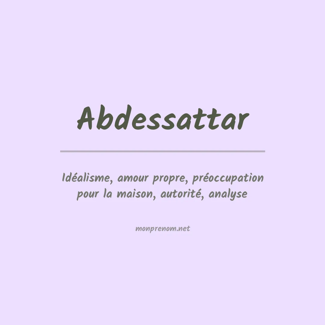 Prénom Abdessattar