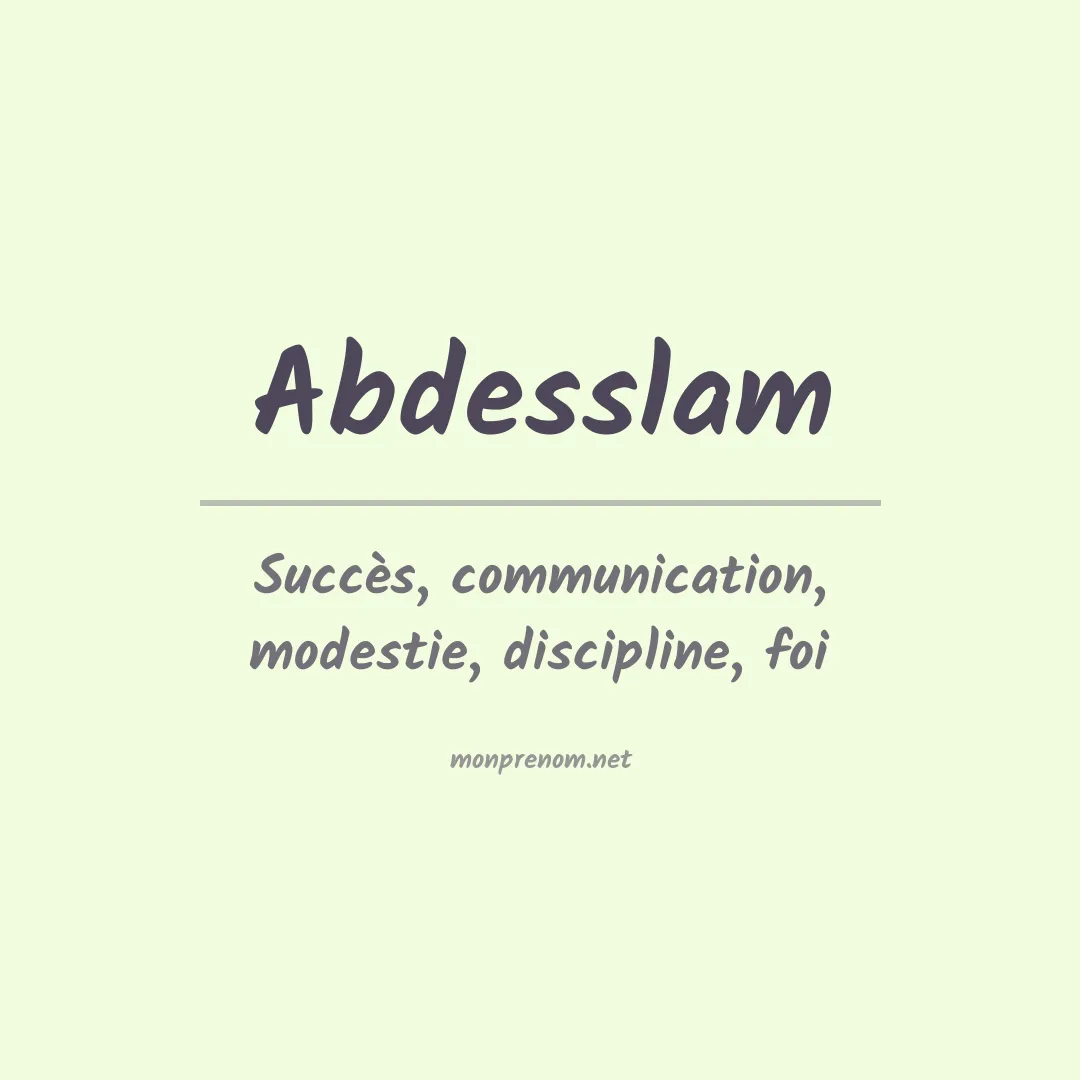 Signification du prénom Abdesslam