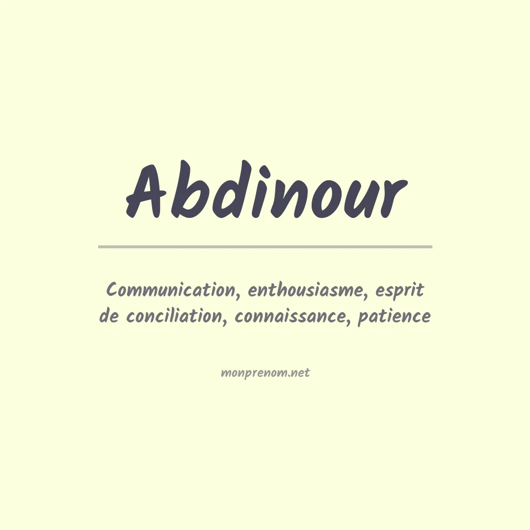 Signification du prénom Abdinour