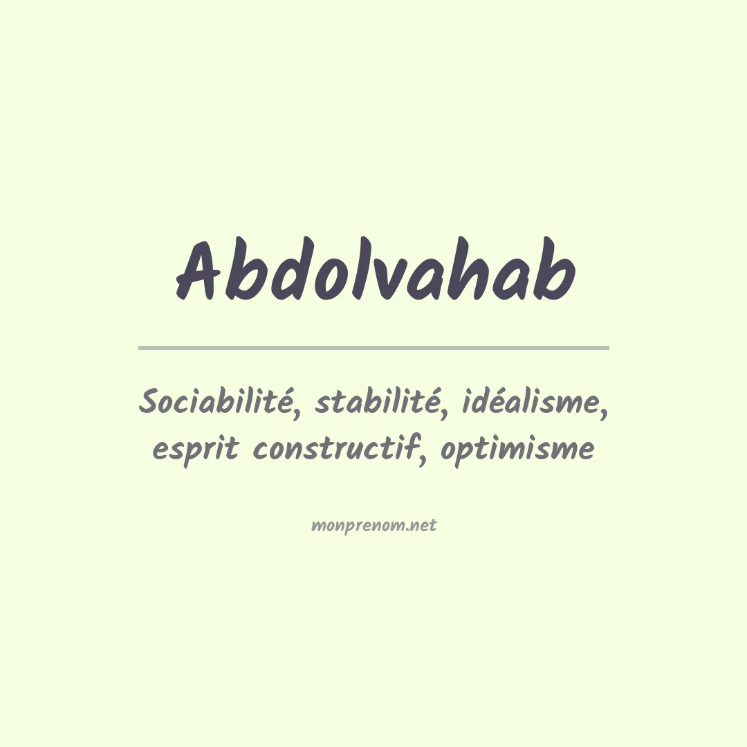 Prénom Abdolvahab