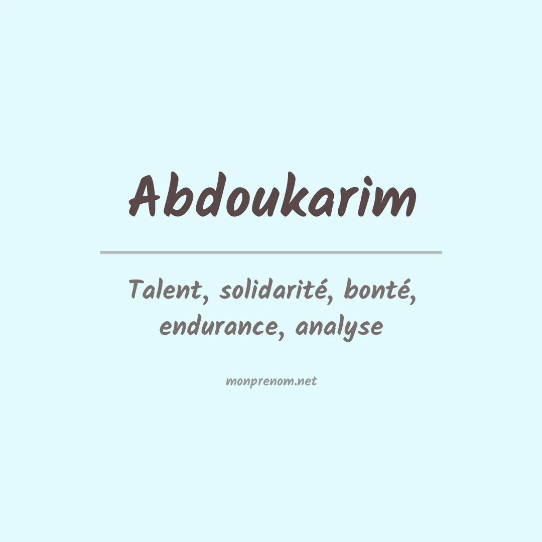 Prénom Abdoukarim